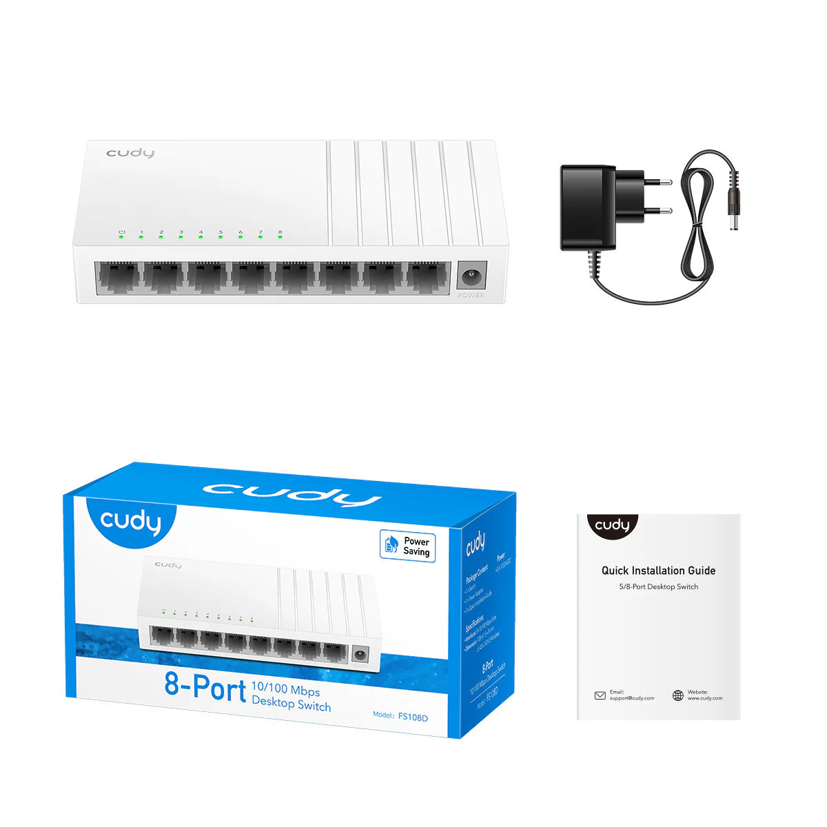 SWITCH CUDY 8P 10/100 MINIDESKTOP  