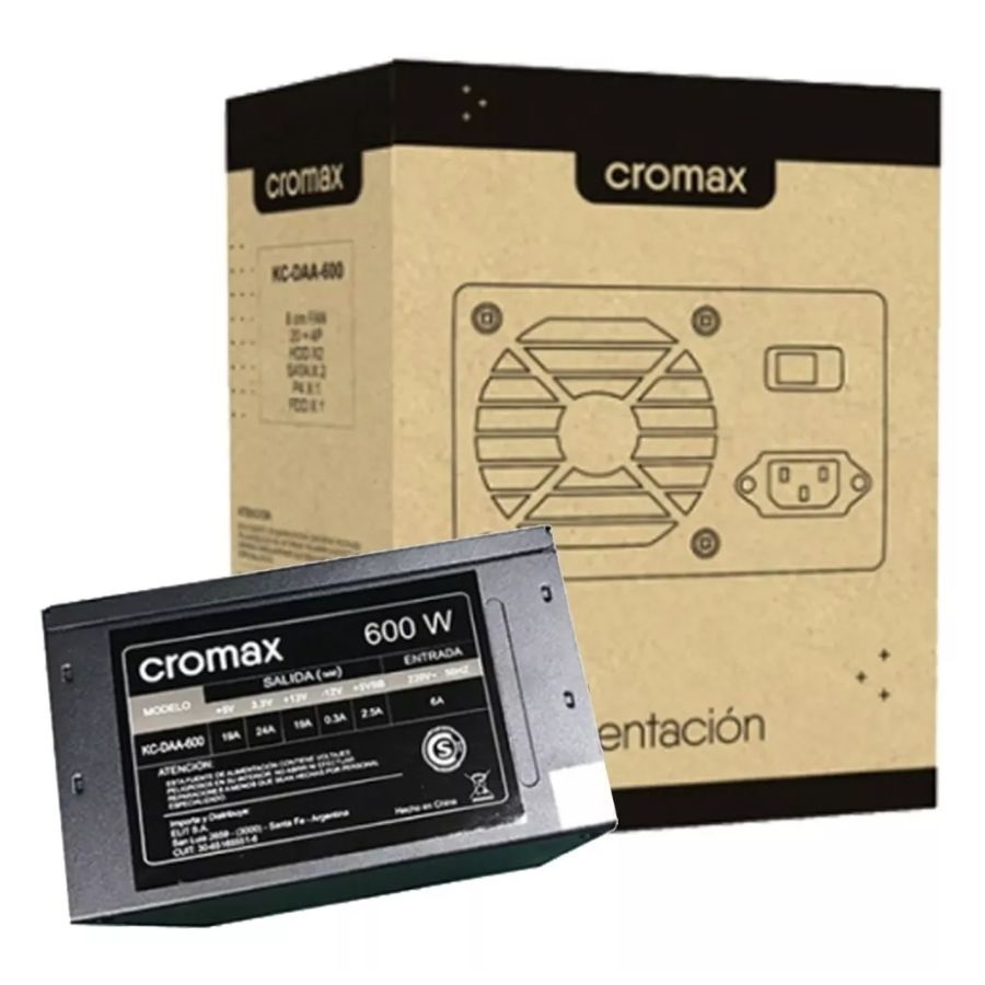 FUENTE CROMAX 600W BOX ATX